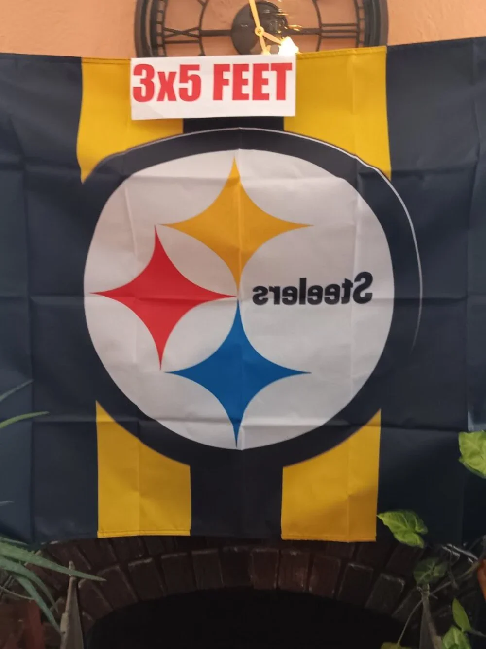 Pittsburgh Steelers Center Logo Stripes NFL 3X5 Feet Flag Banner